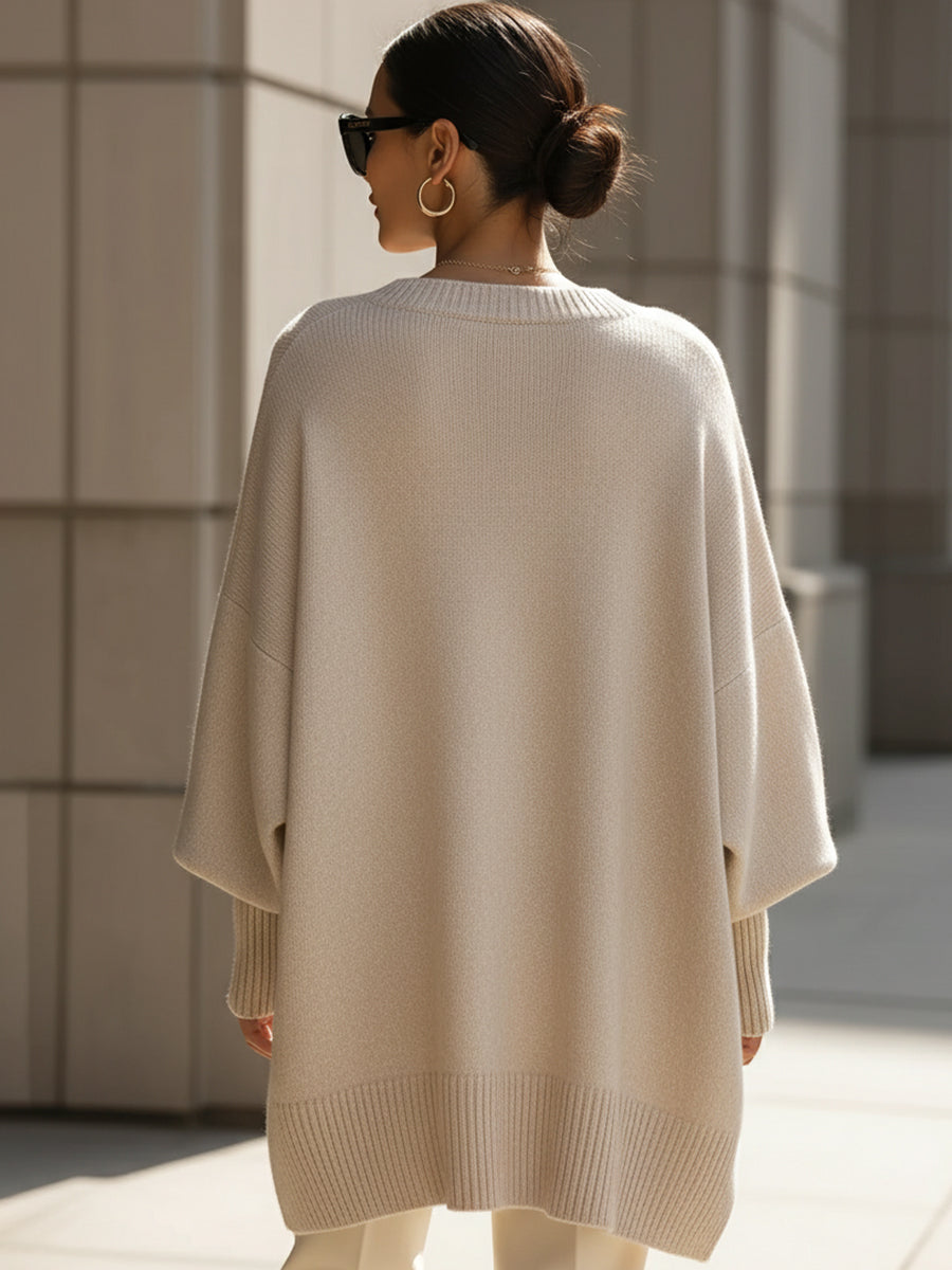 JENNIFER | Draped sweater with a wide neckline