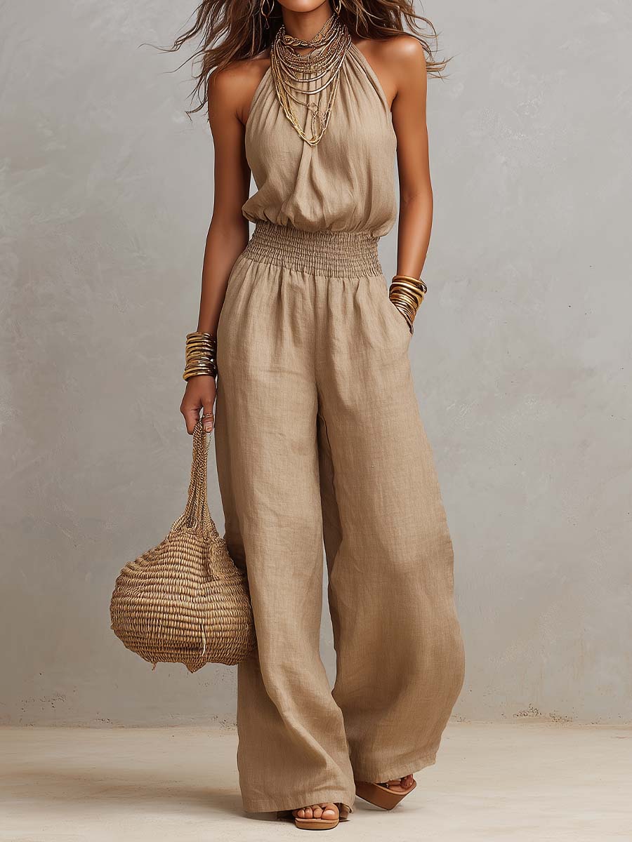 DARLENE | Wide-leg jumpsuit with side pockets