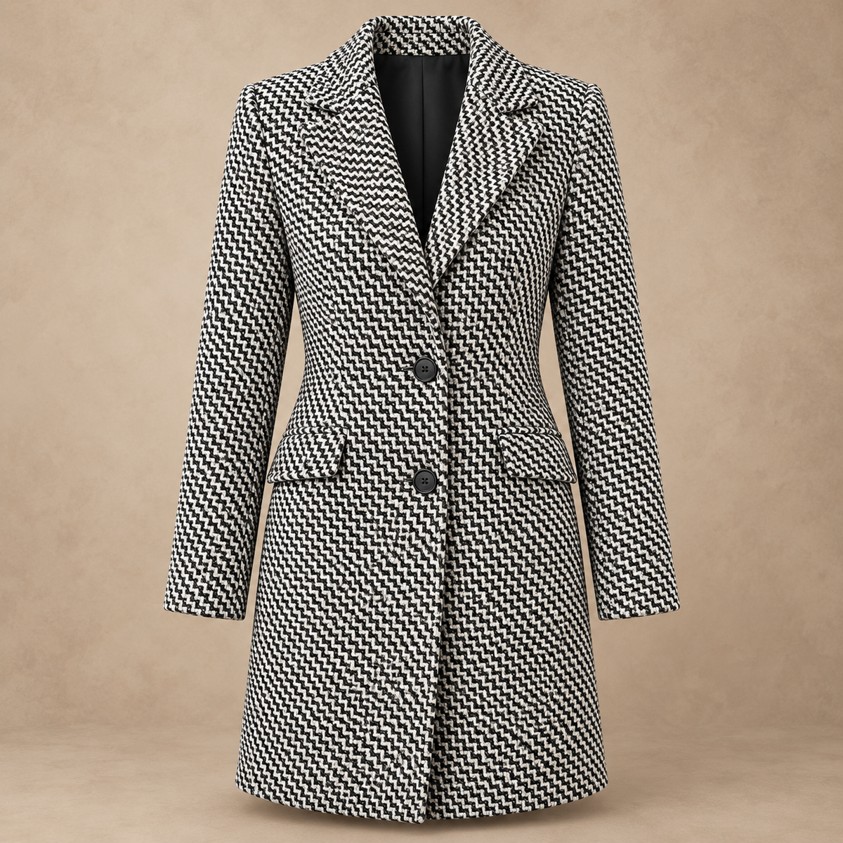 IMOGENE | Slim fit plaid coat with one button