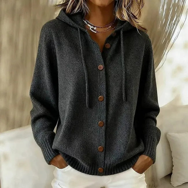 VIRGINIA | Hooded cardigan with room for layers