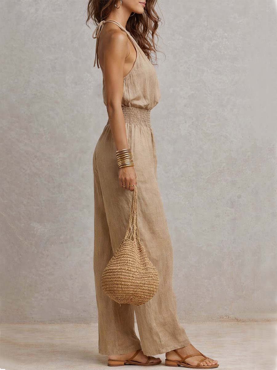 DARLENE | Wide-leg jumpsuit with side pockets