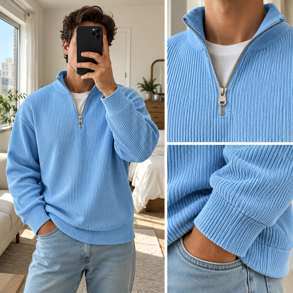 MORGAN | Ribbed half-zip sweater