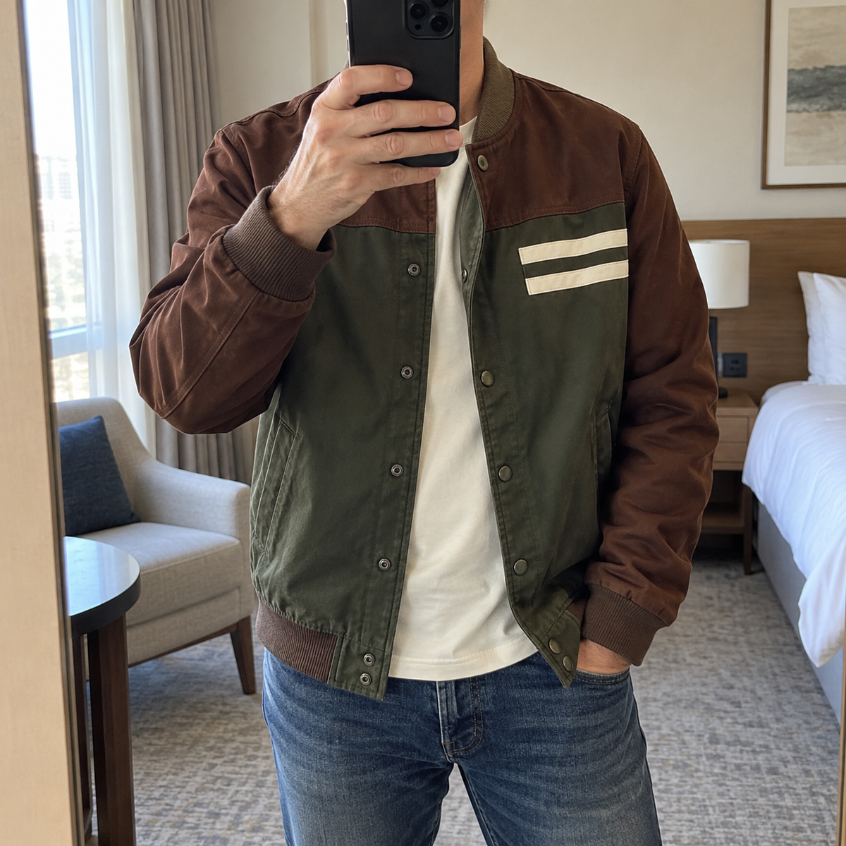 FERGUS | Bomber jacket with a baseball collar