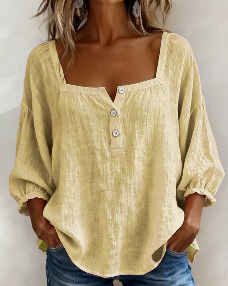 CAROLYN | Relaxed button front blouse