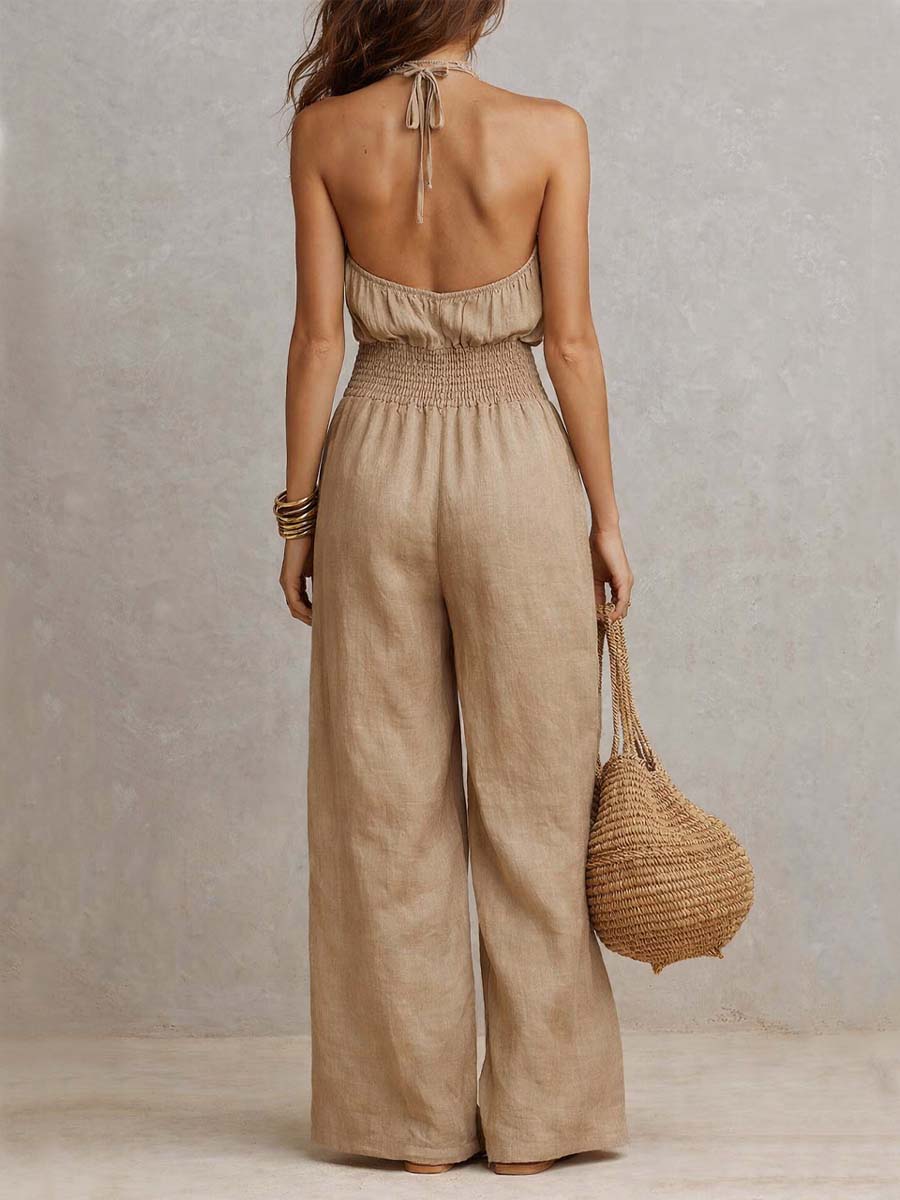 DARLENE | Wide-leg jumpsuit with side pockets