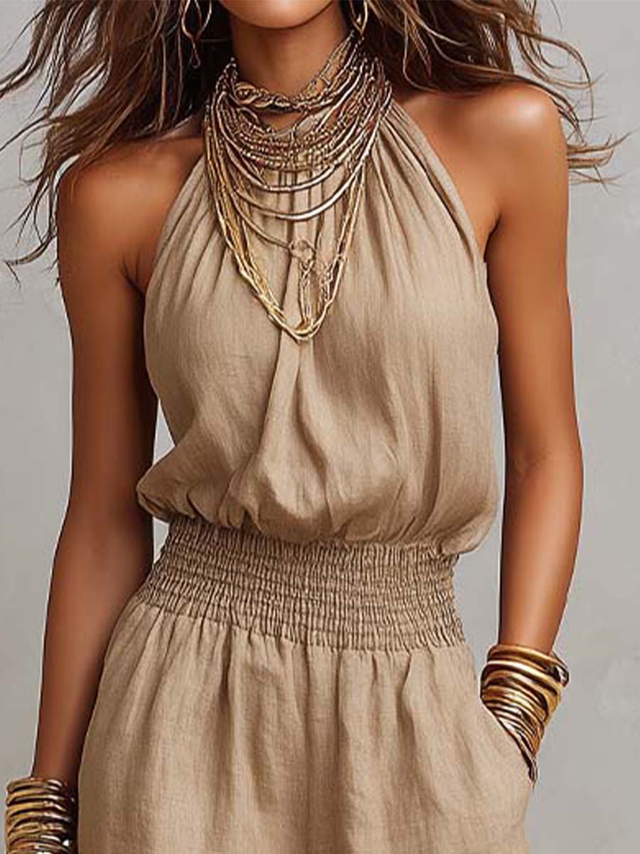 DARLENE | Wide-leg jumpsuit with side pockets