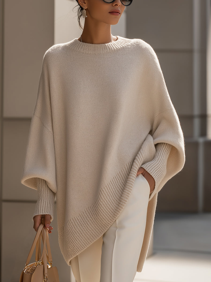 JENNIFER | Draped sweater with a wide neckline