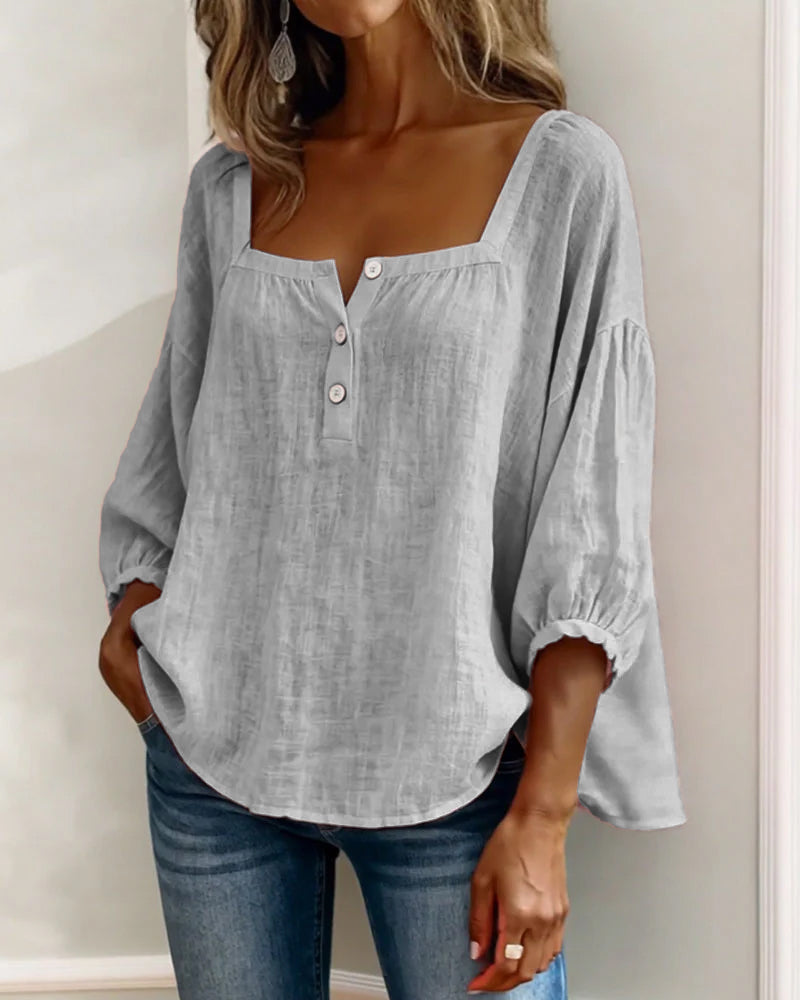CAROLYN | Relaxed button front blouse