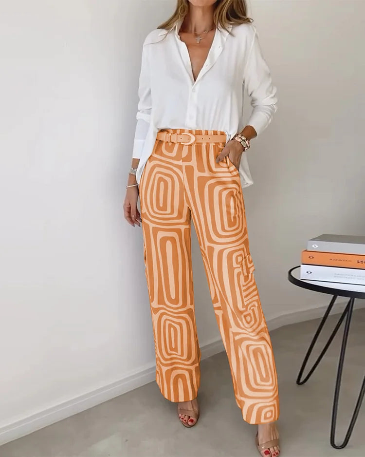 DOLORES | Draping blouse with relaxed pants