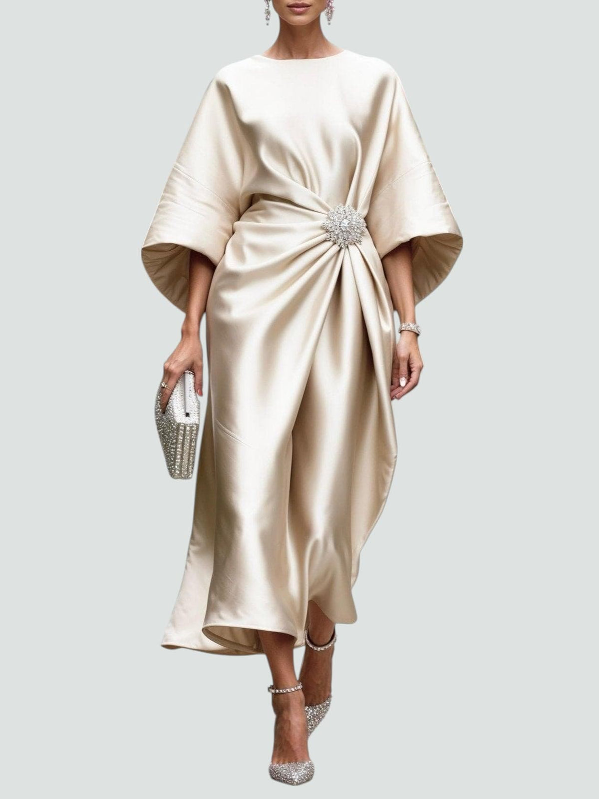 VIRGINIA | Floor-length dress with a defined waist