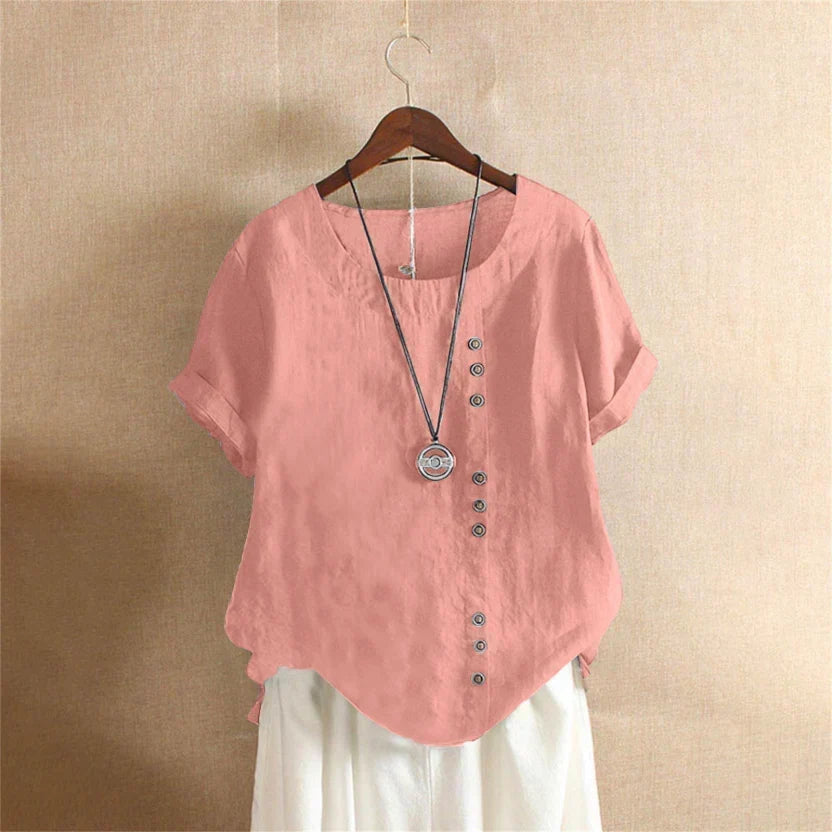 PAULETTE | Summer blouse with an asymmetric placket