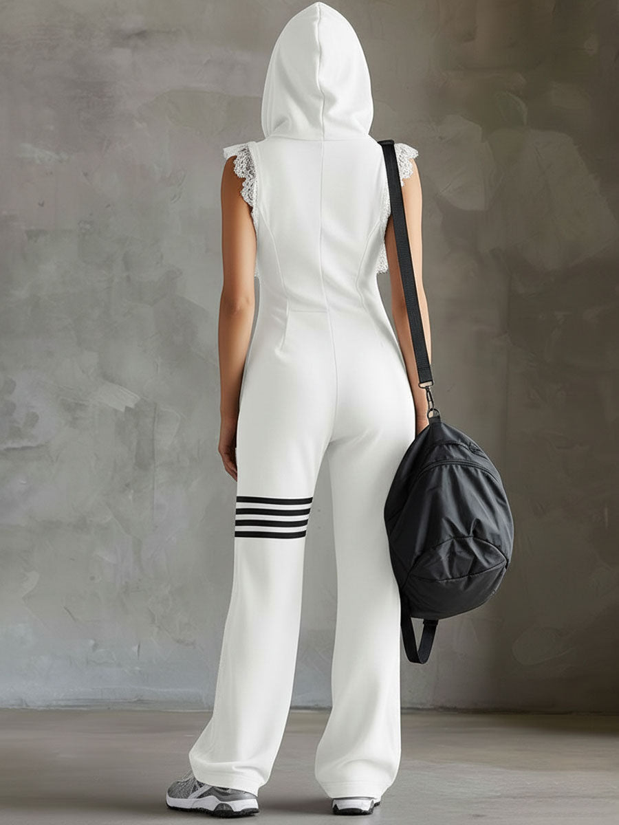 IRENE | Hooded jumpsuit with a front zipper