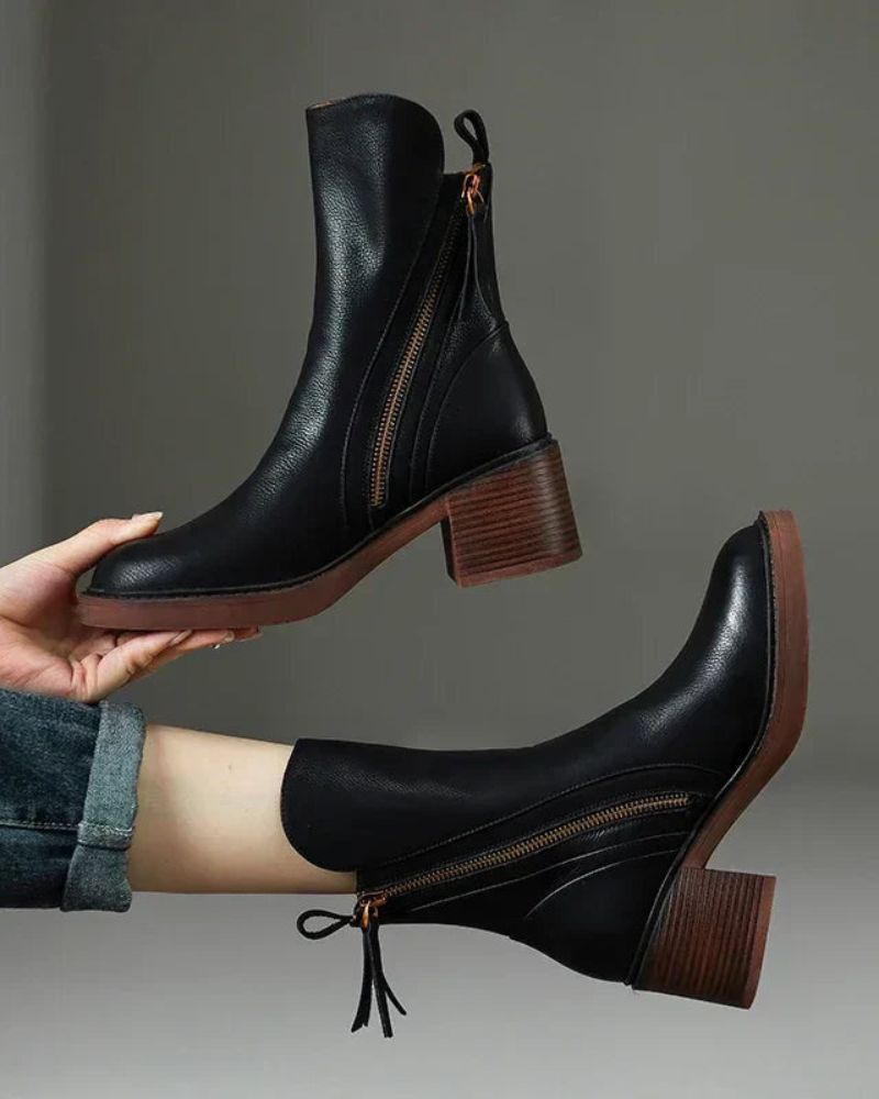 LORRAINE | Lined ankle boots on a mid heel