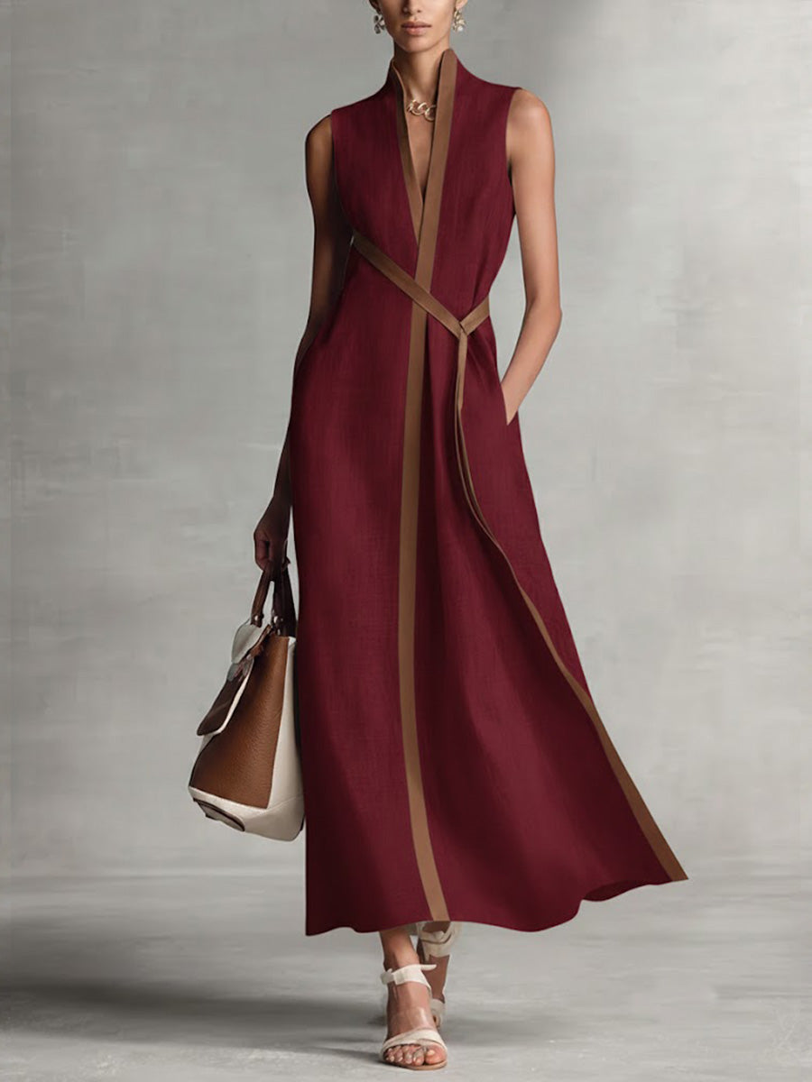 BRIDGET | Sleeveless maxi dress with pockets