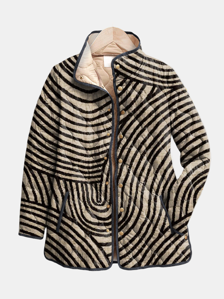 AGNES | Quilted jacket with a circle print