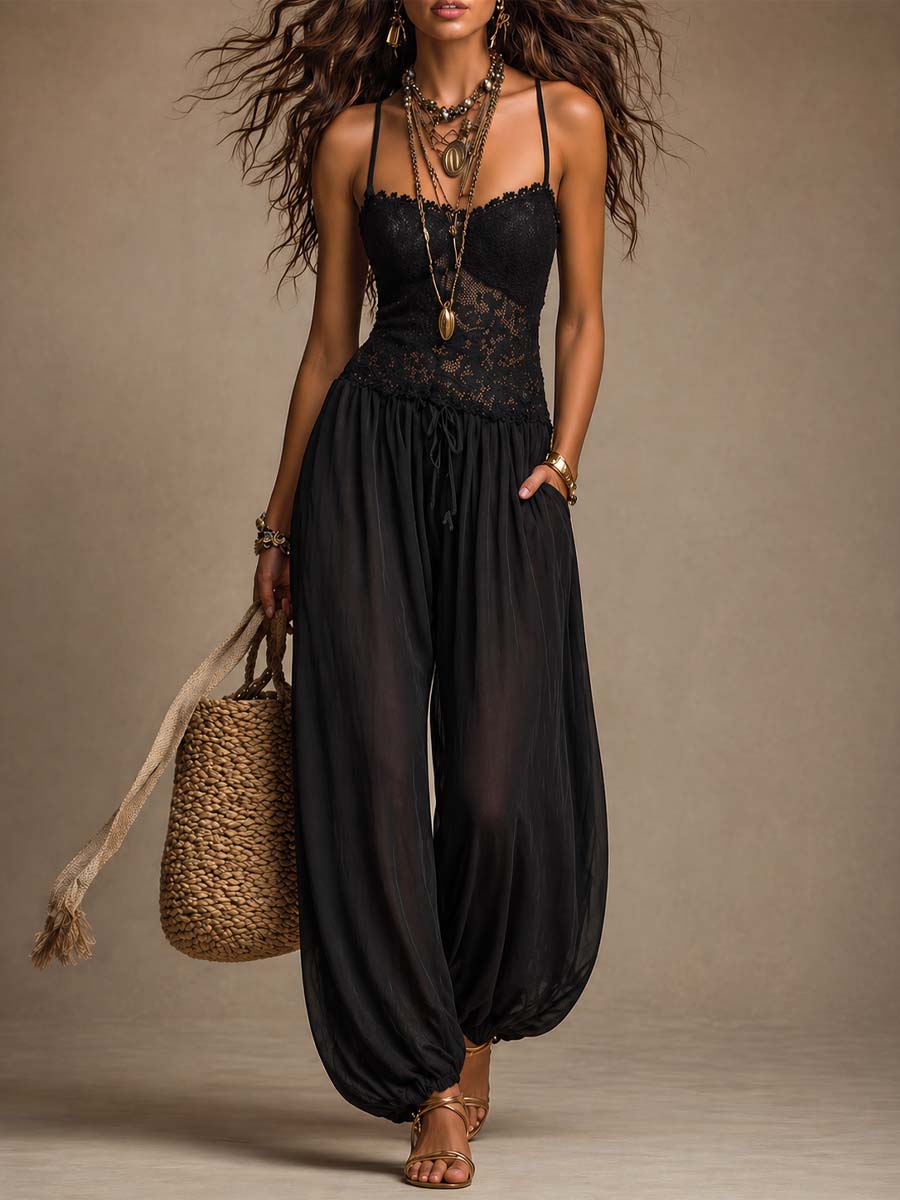 ROSEMARY | Lace jumpsuit with harem legs