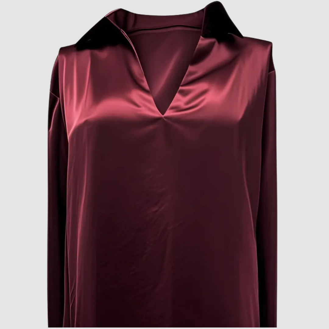 MURIEL | Satin V-neck blouse
