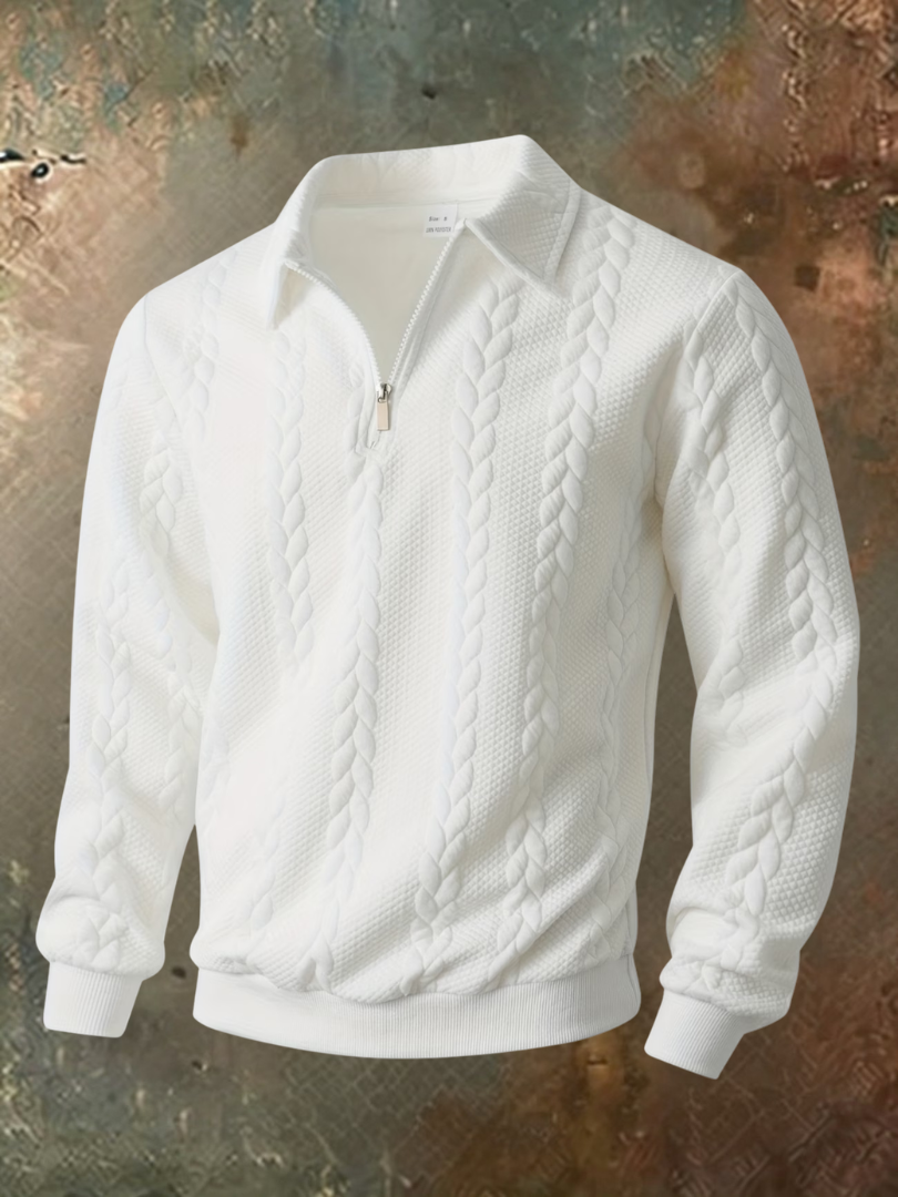 JULIAN | Cable knit half-zip sweater