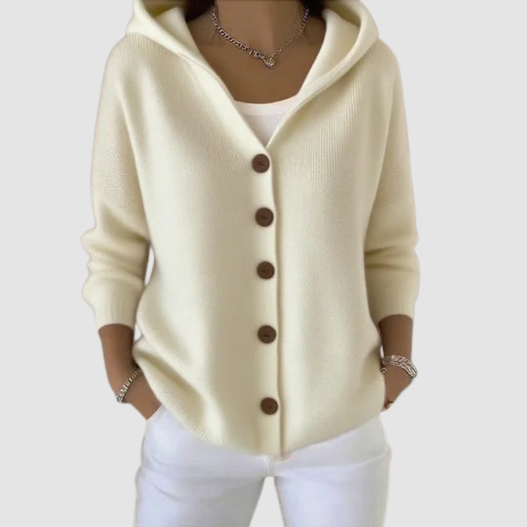 HELEN | Hooded cardigan with a flared hem