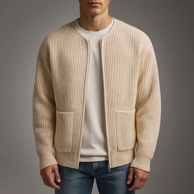 AMELIA | Zip cardigan with dropped shoulders