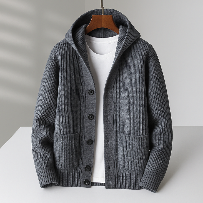 AMELIA | Hooded cardigan with ribbed cuffs