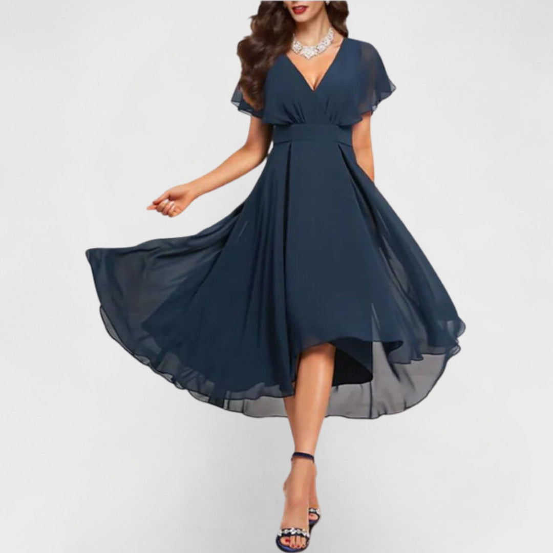 LOIS | V-neck maxi dress with flutter sleeves