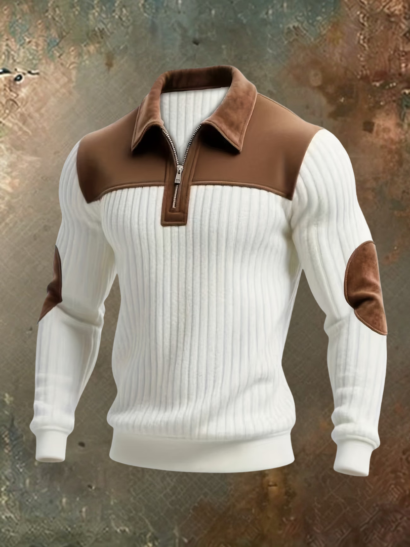 LARS | Ribbed half zip sweater