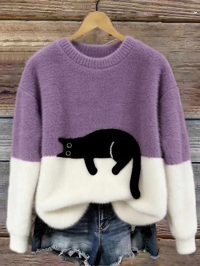 AILEEN | Oversized cat print sweatshirt