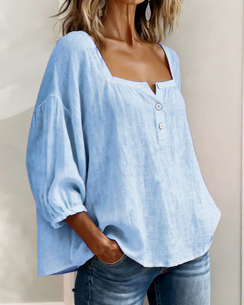 CAROLYN | Relaxed button front blouse