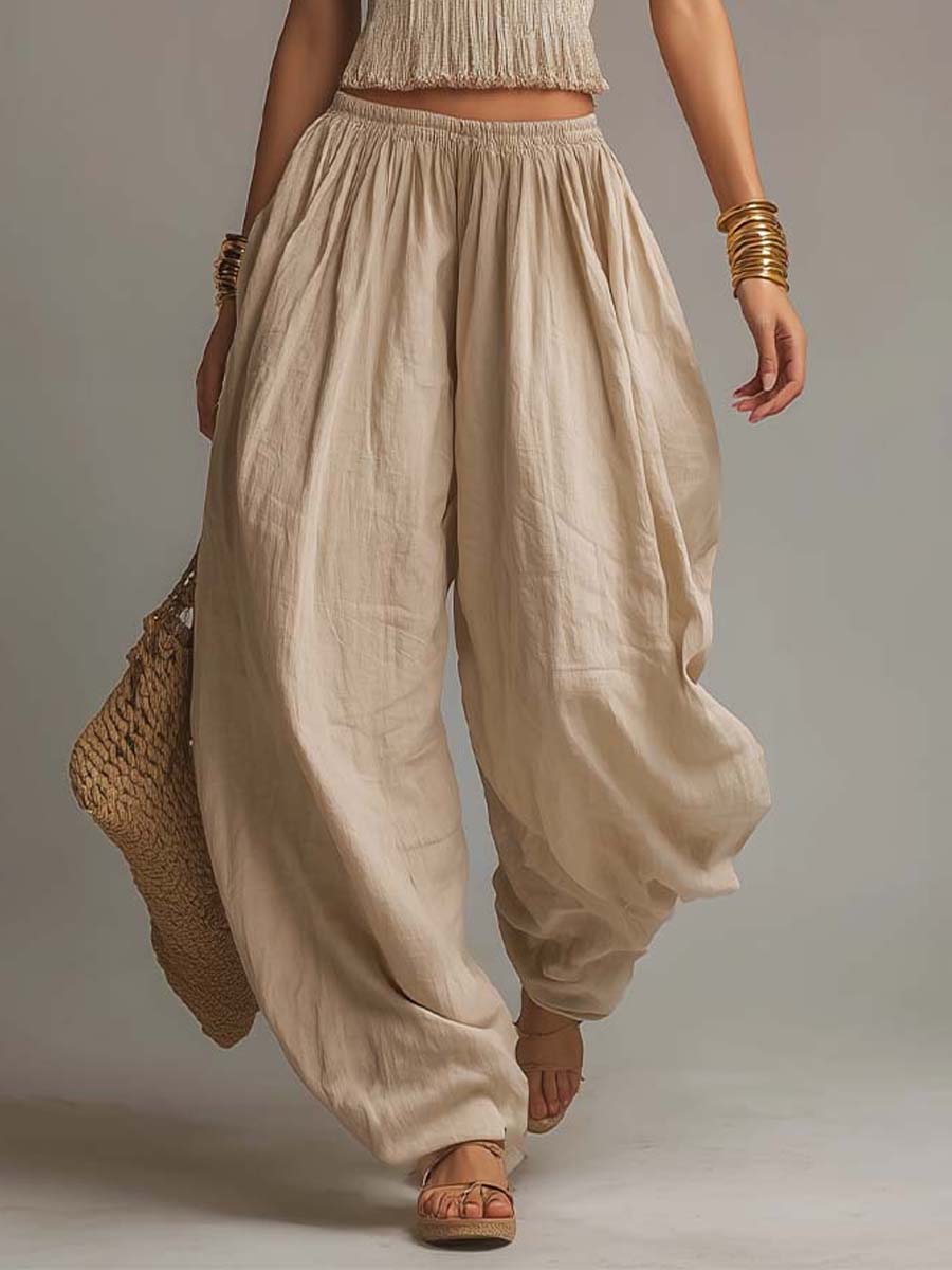 JANET | Halter crop top with harem pants
