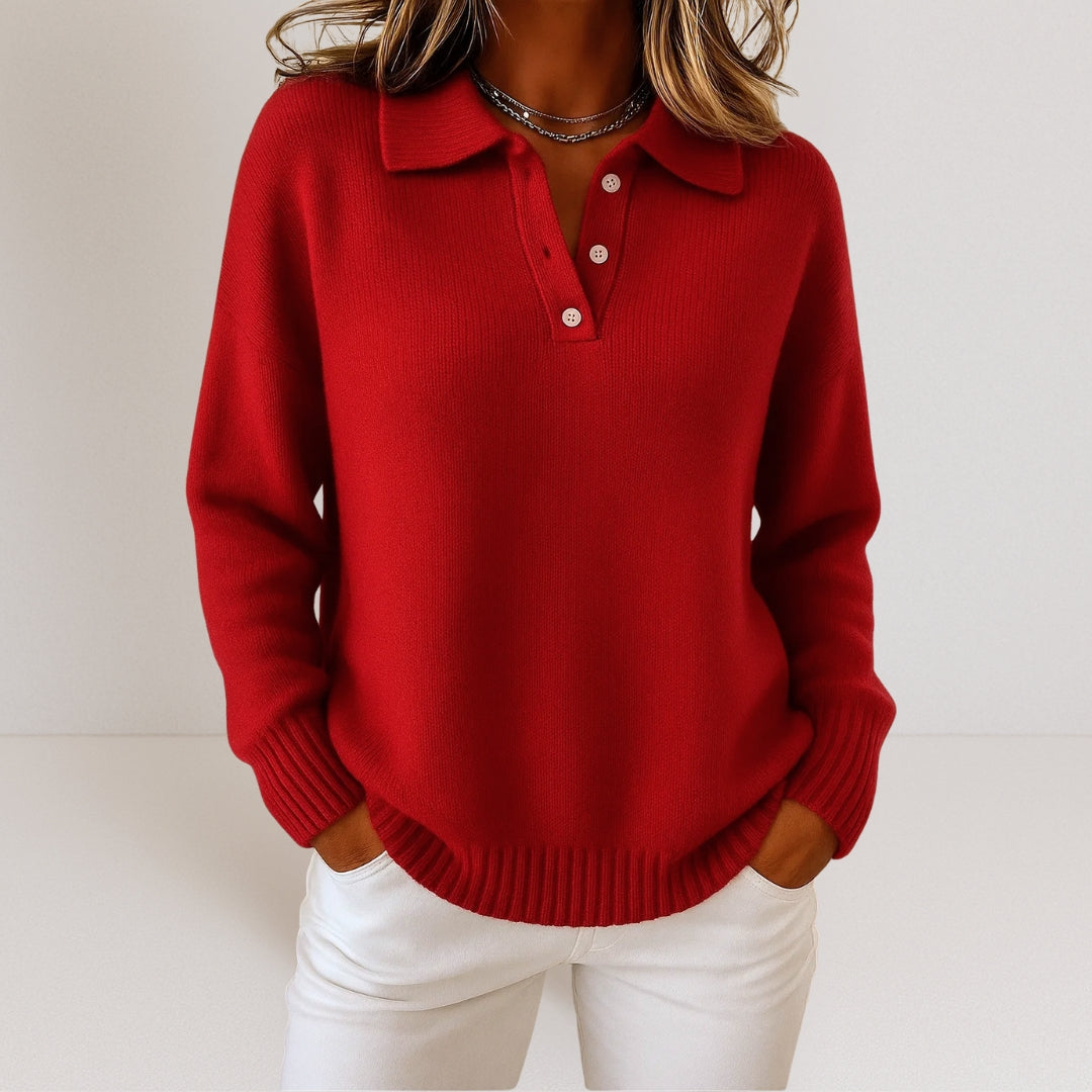 DOROTHEA | Soft collared knit sweater