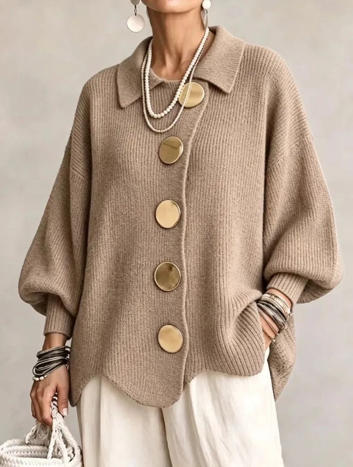 ADELAIDE | Oversized collared button cardigan