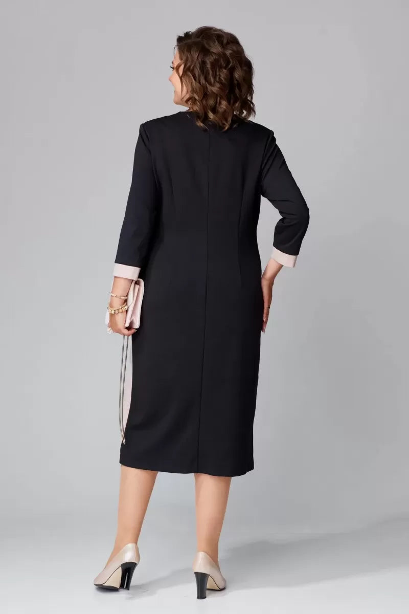 BRENDA | V-neck dress with three-quarter sleeves