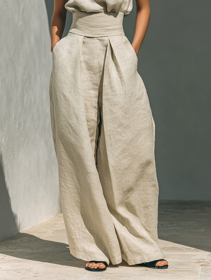 PATRICIA | High-neck top with wide-leg pants