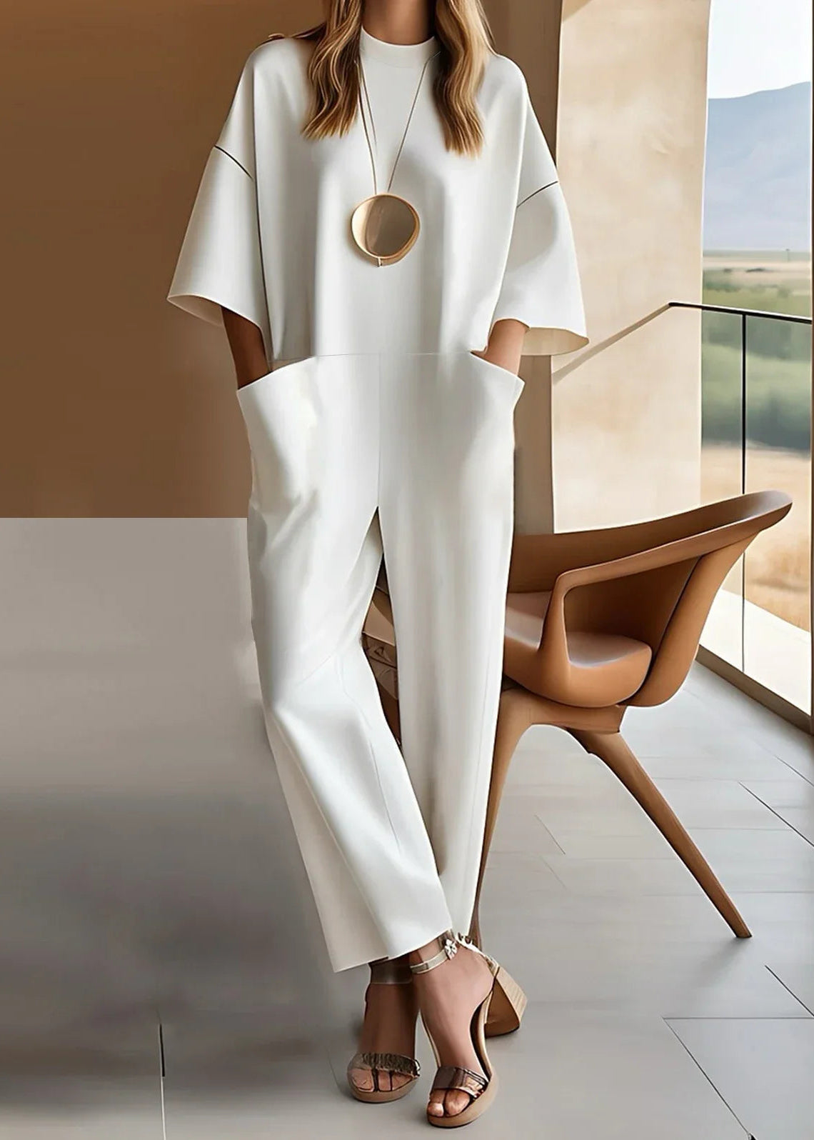 BETTY | Jumpsuit with mid-length sleeves