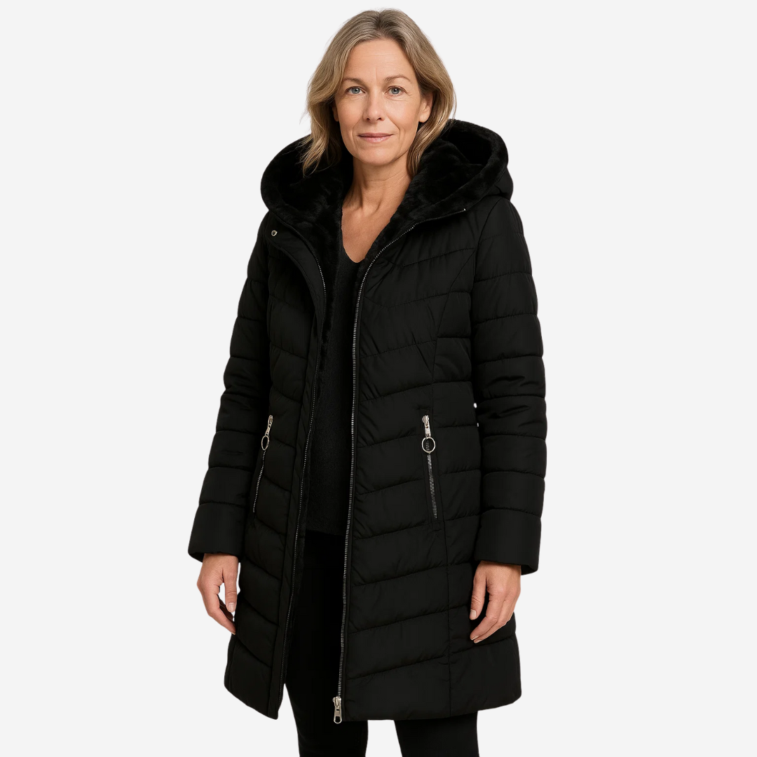 WANDA | Quilted down jacket with fur lining