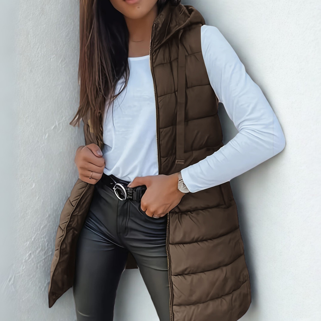 WANDA | Long sleeveless puffer vest