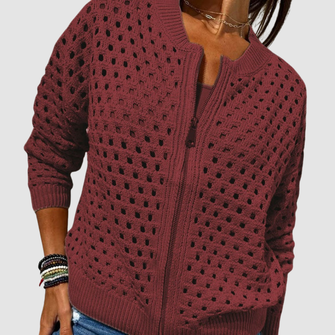 DELIA | Cutout knit with a zipper