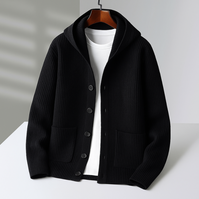 AMELIA | Hooded cardigan with ribbed cuffs