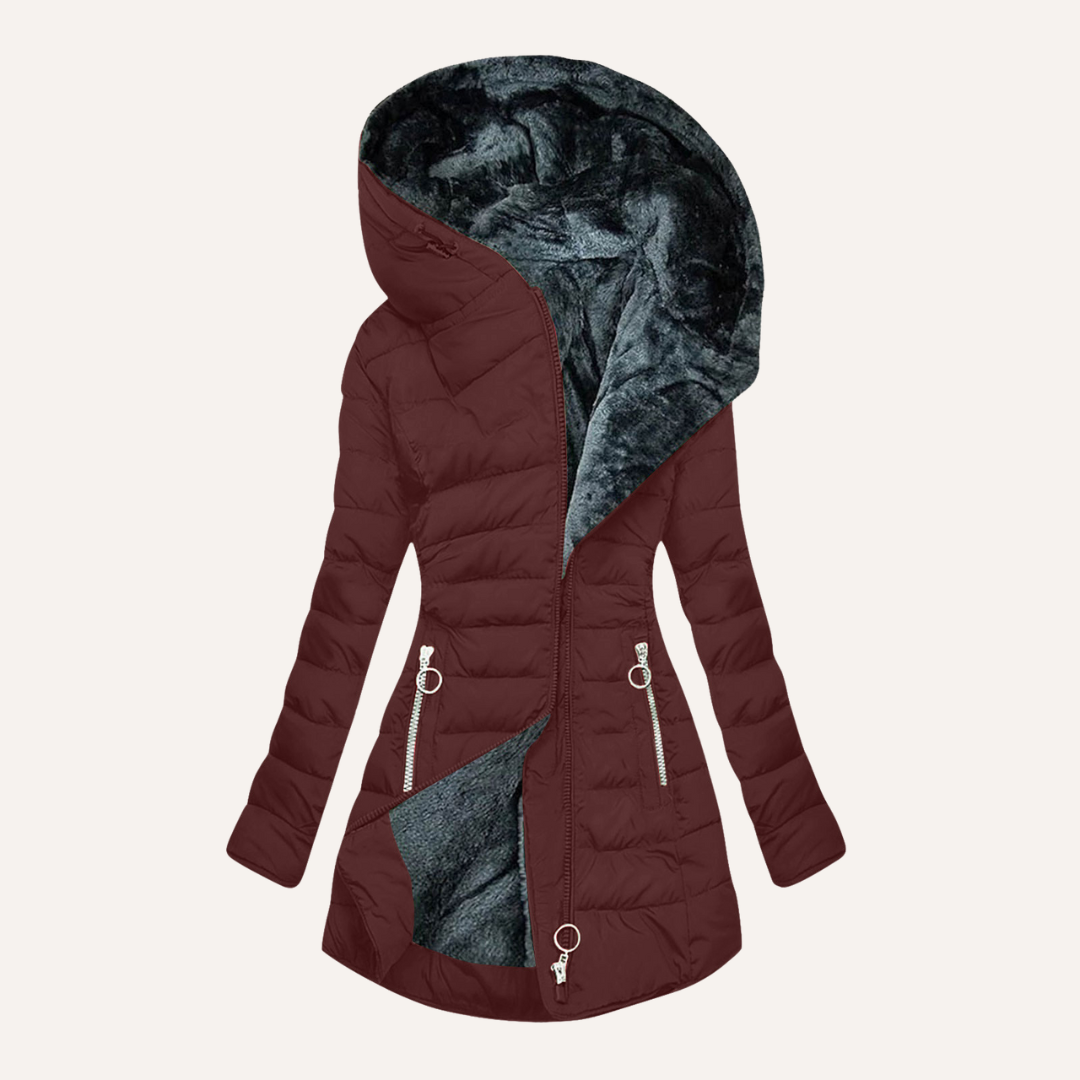 WANDA | Quilted down jacket with fur lining