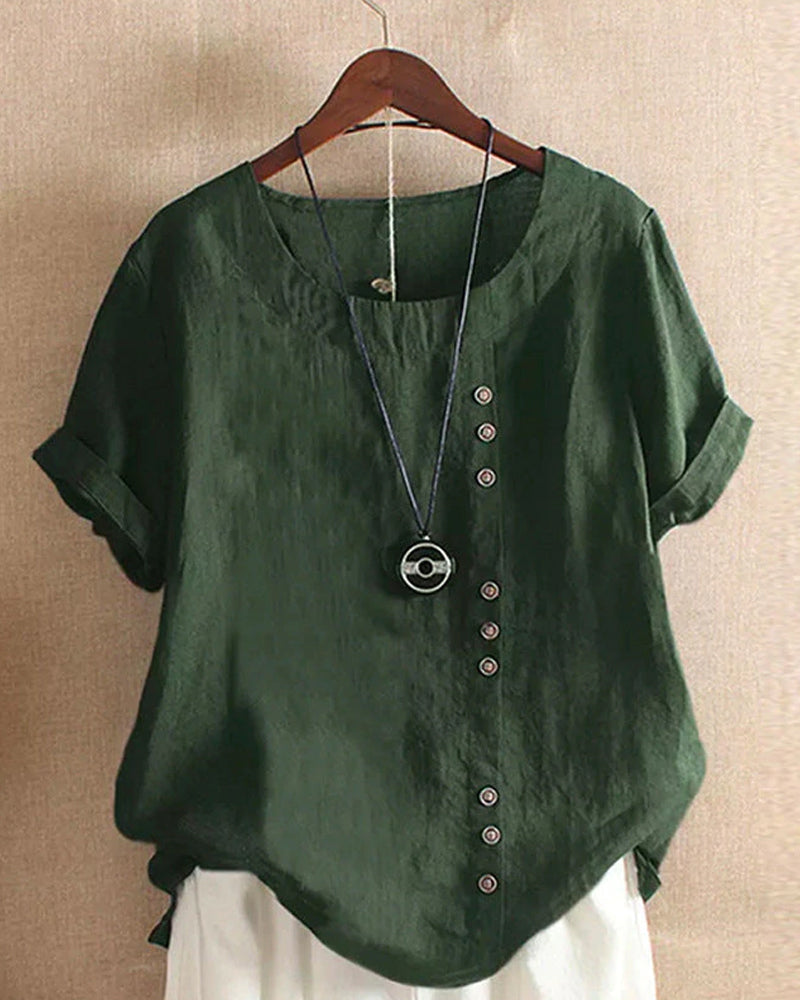 PAULETTE | Summer blouse with an asymmetric placket