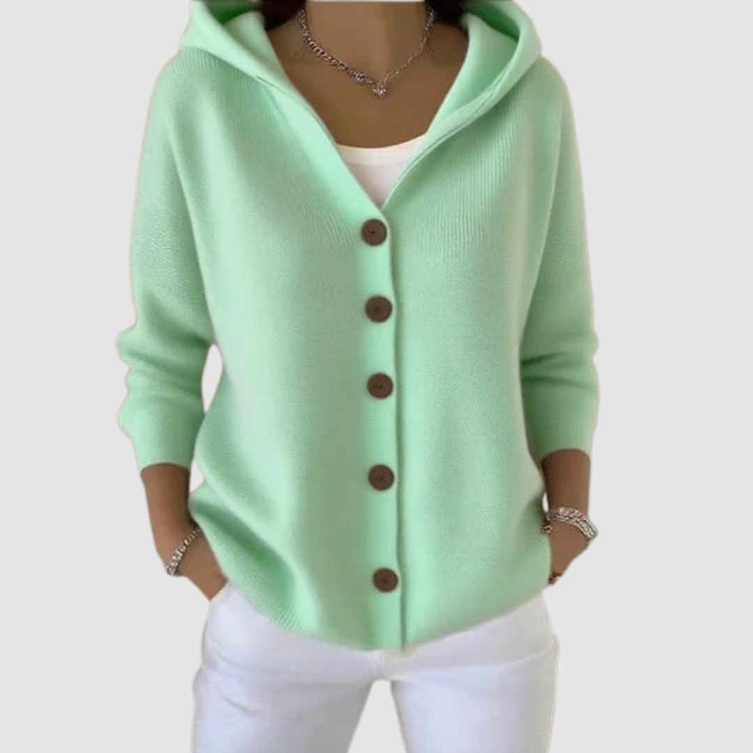 HELEN | Hooded cardigan with a flared hem