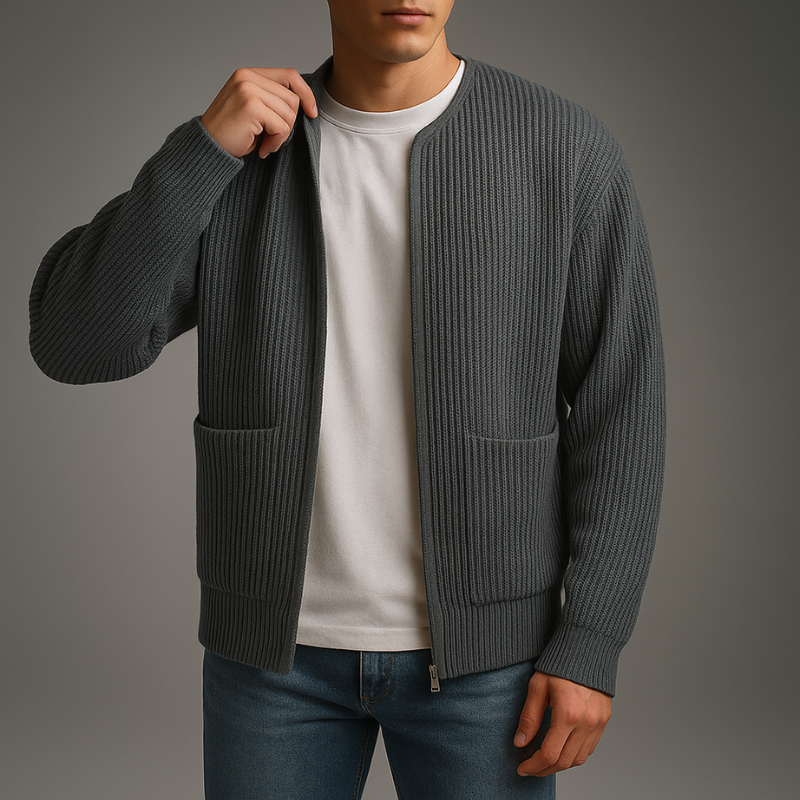 AMELIA | Zip cardigan with dropped shoulders