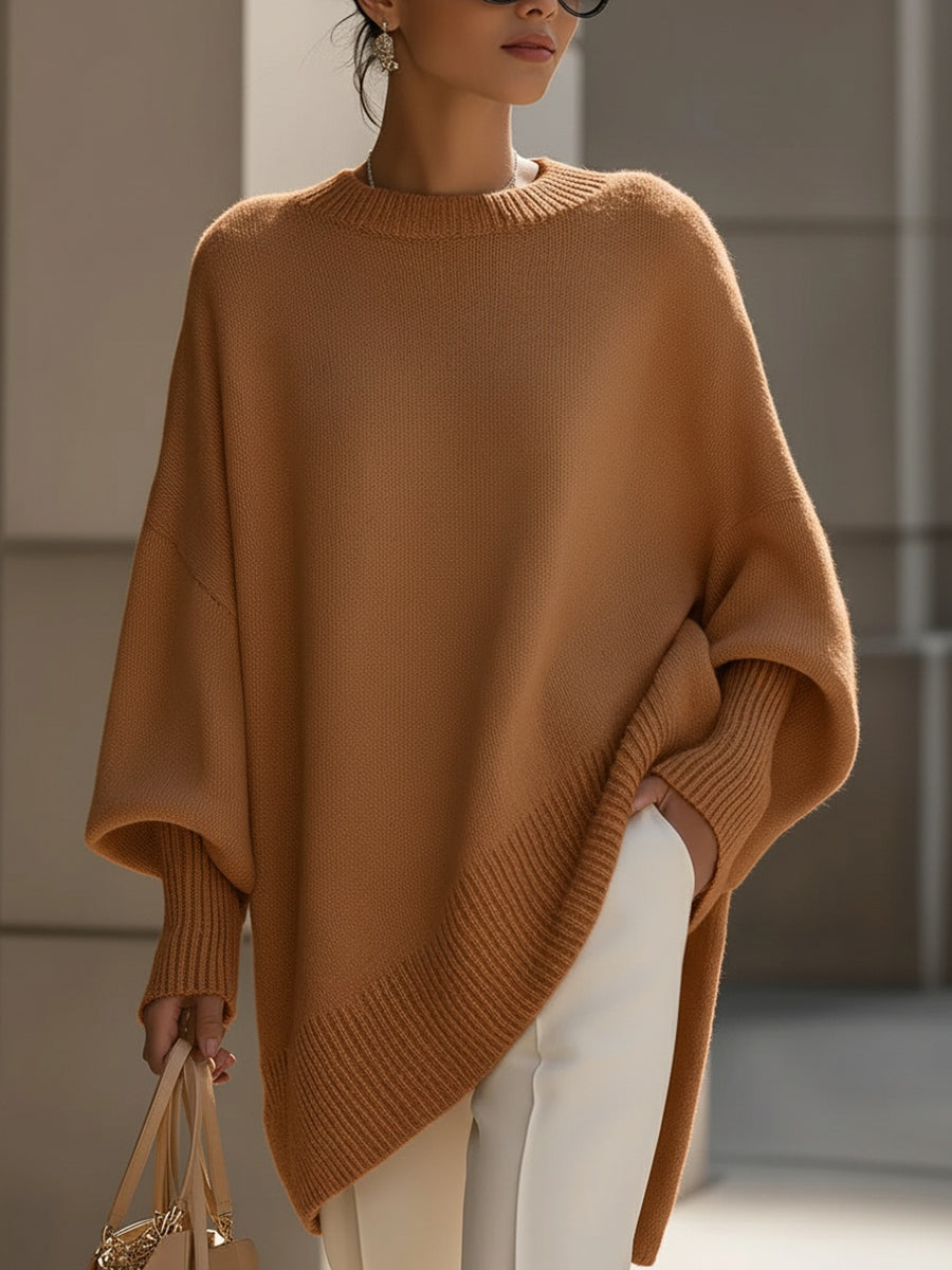 JENNIFER | Draped sweater with a wide neckline