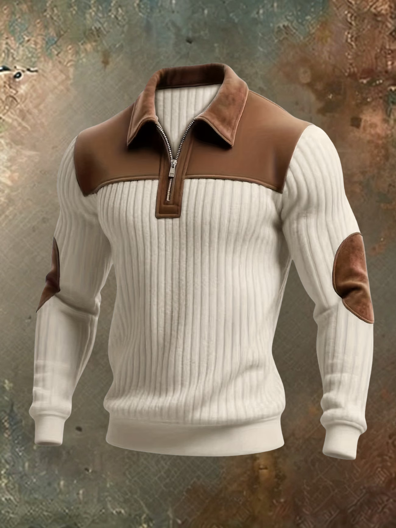 LARS | Ribbed half zip sweater
