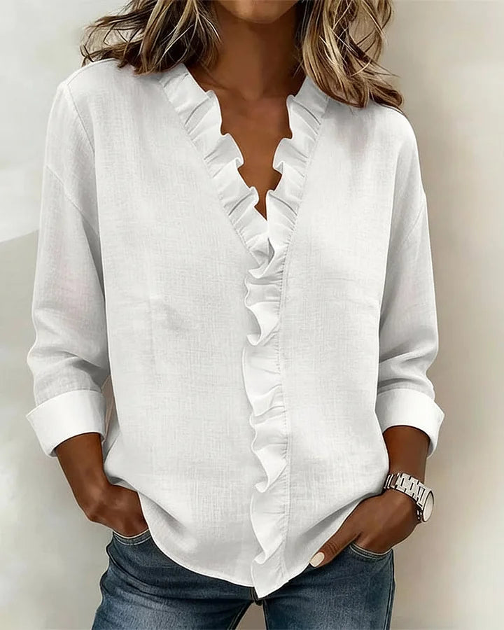 BARBARA | Modest V-neck with long sleeves