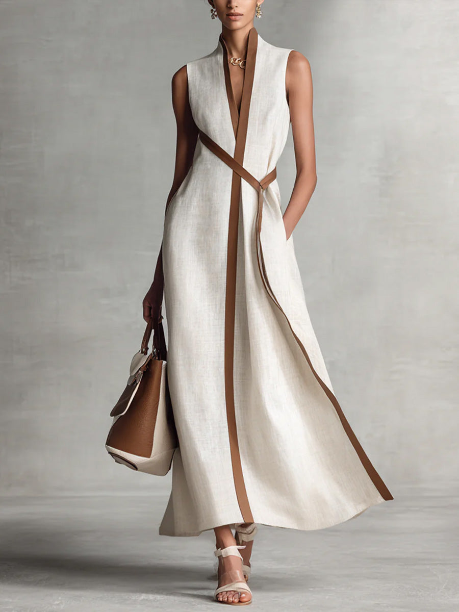 BRIDGET | Sleeveless maxi dress with pockets