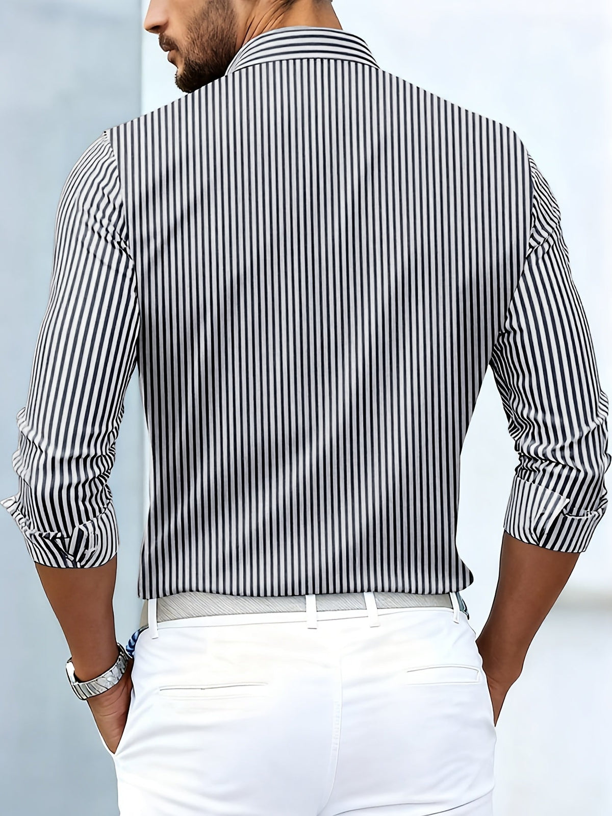 EMERSON | Quarter-zip sweater with a chest stripe