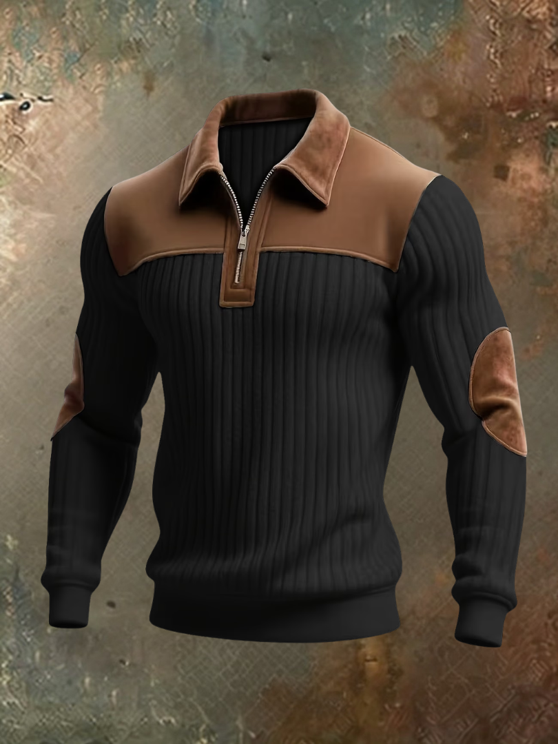 LARS | Ribbed half zip sweater