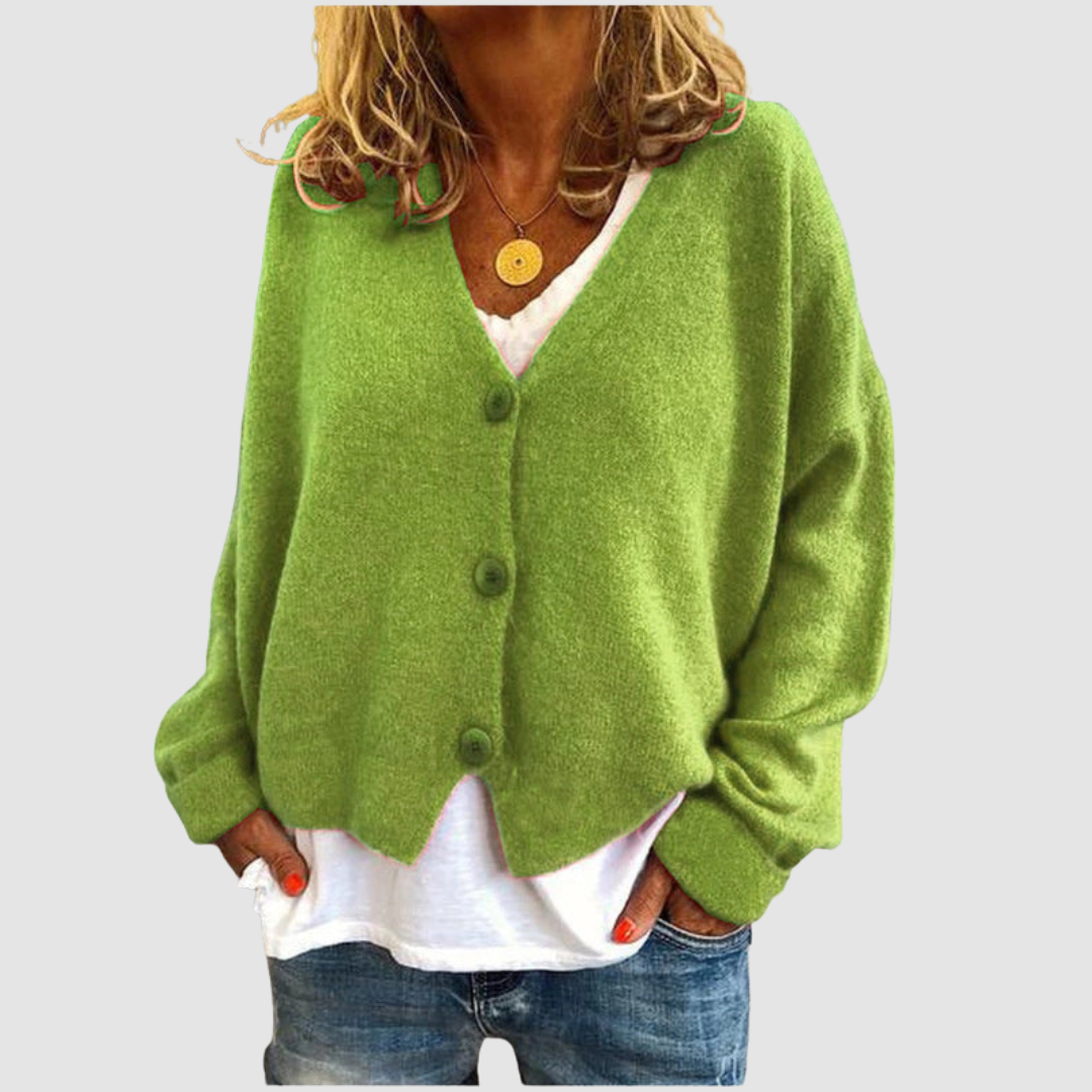 JOYCE | Light V-neck cardigan to wear over a dress